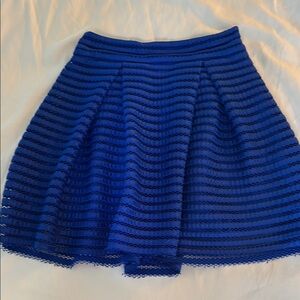 Express Vibrant Blue Textured Skater Skirt